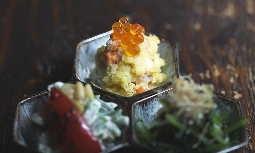 朝まんざら_旬菜の手作りおばんざい三種盛り