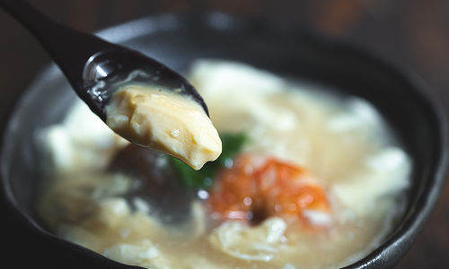 朝まんざら_たっぷり湯葉のあんかけ茶碗蒸し