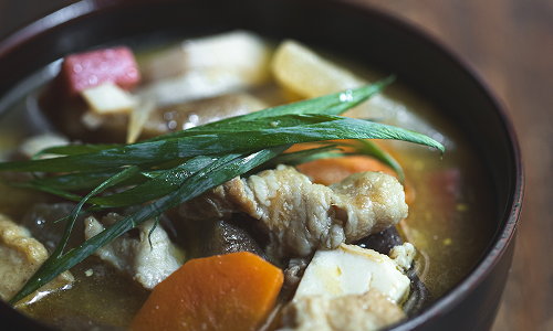 朝まんざら_発酵鯖リエットの野菜たっぷり豚汁