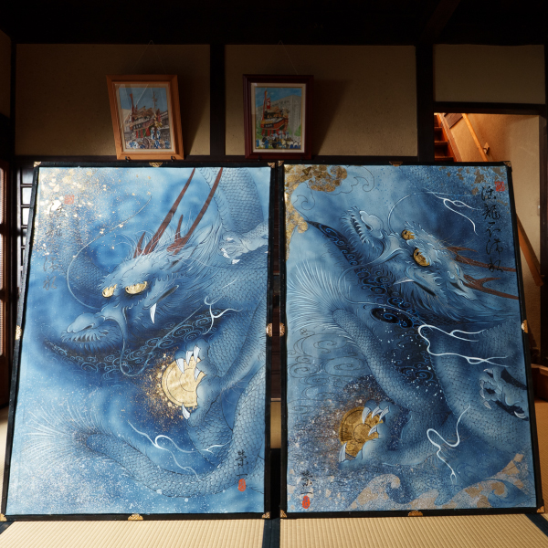 大船鉾の龍頭と「昇降龍(青龍)」を展示(画像提供:大丸京都店)