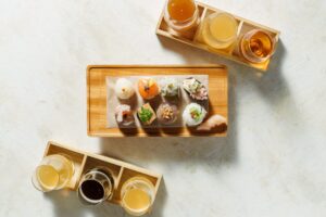 スプリングバレーブルワリー京都9周年祭　手毬寿司とクラフトビールのペアリング