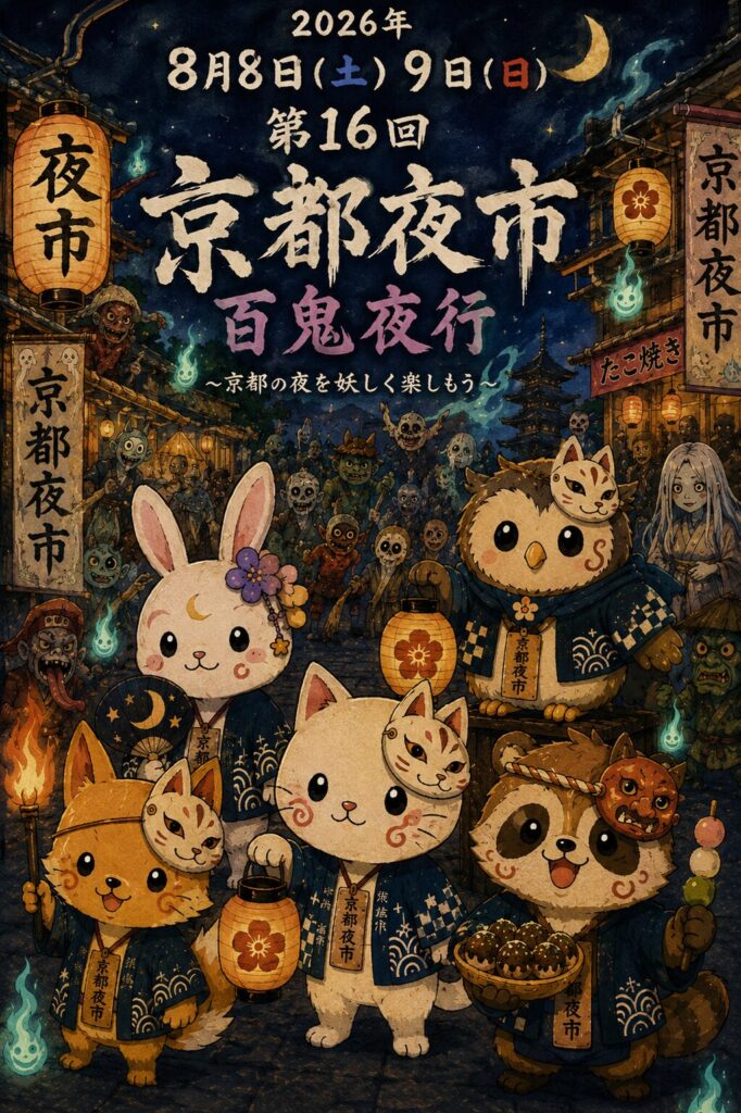 東本願寺前のお東さん広場で開催される京都夜市「百鬼夜行」