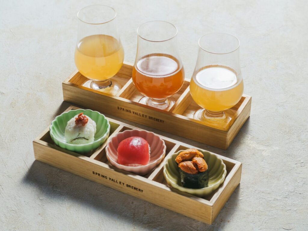 「寿司と麦酒 9周年限定ペアリングセット」 2,200円(税込)