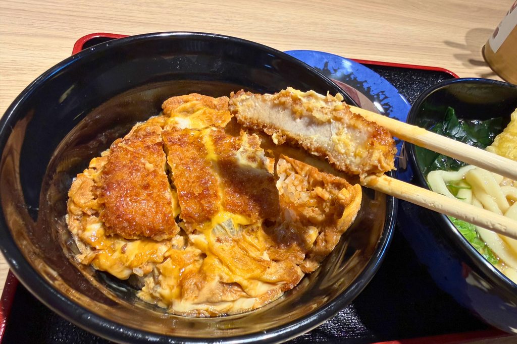 資さんうどんのミニカツとじ丼