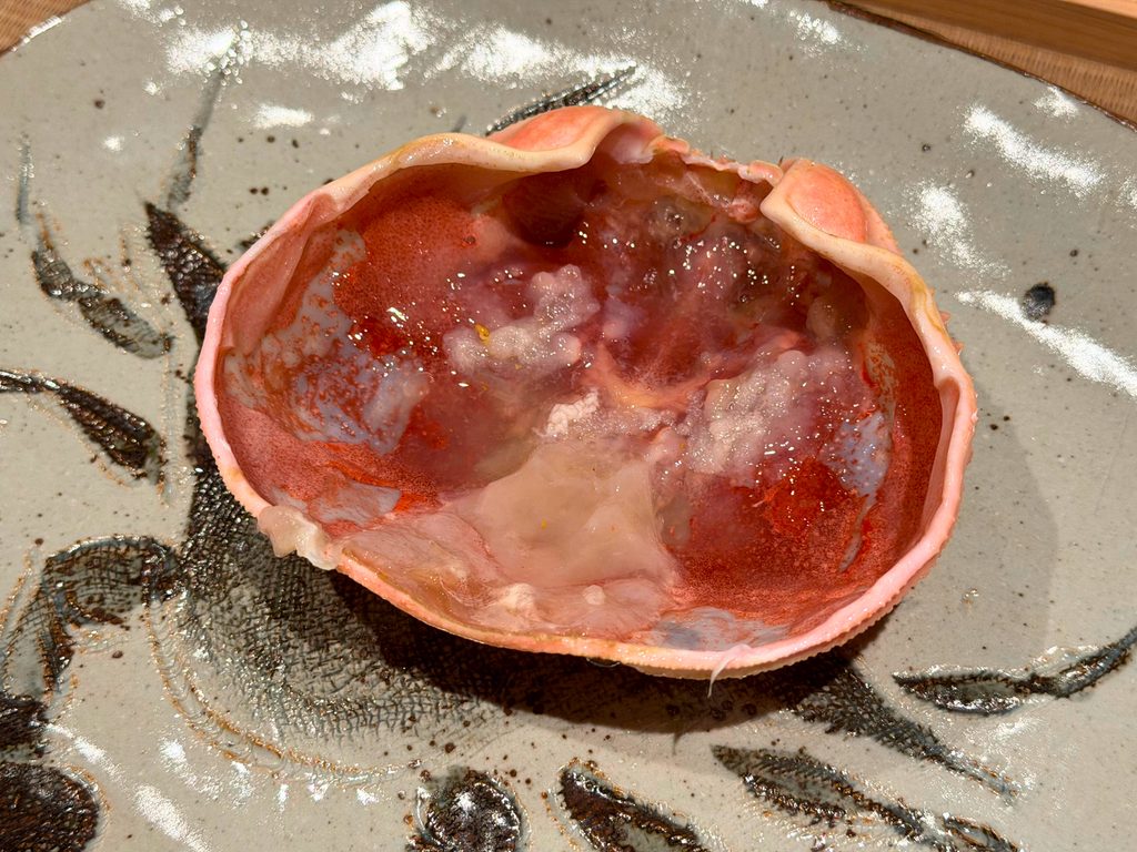 かにじぇんぬ 祇園の試食会で提供されたズワイガニの心臓