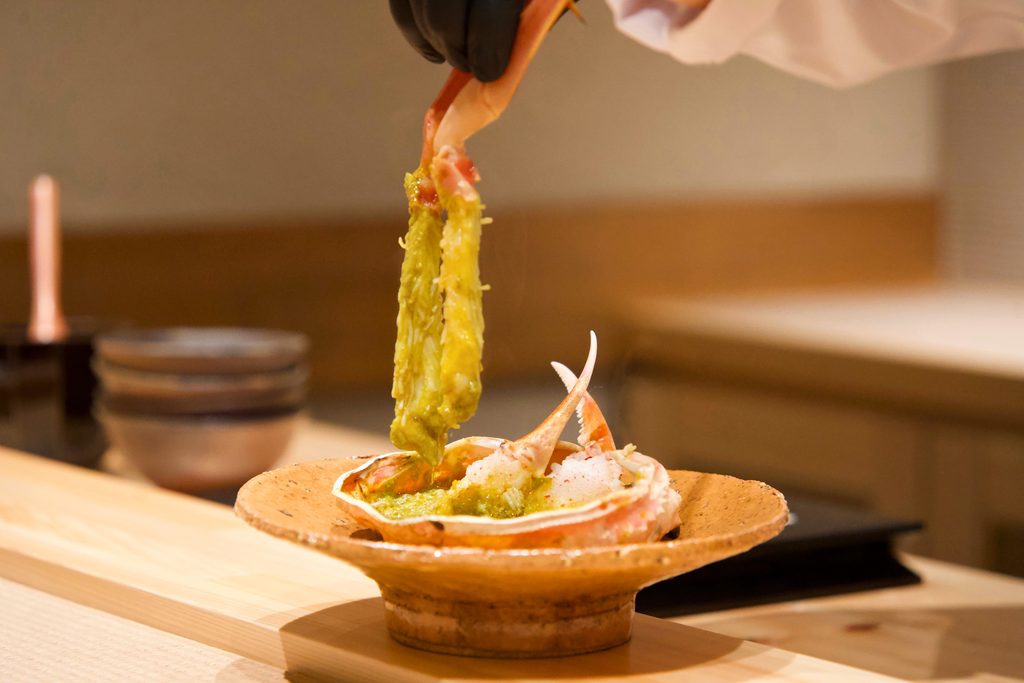 カニ味噌を使ったしゃぶしゃぶ