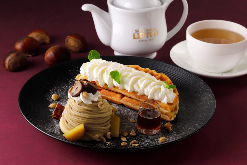 【四条店限定】和栗のモンブランワッフル(アールグレイティ付き)
